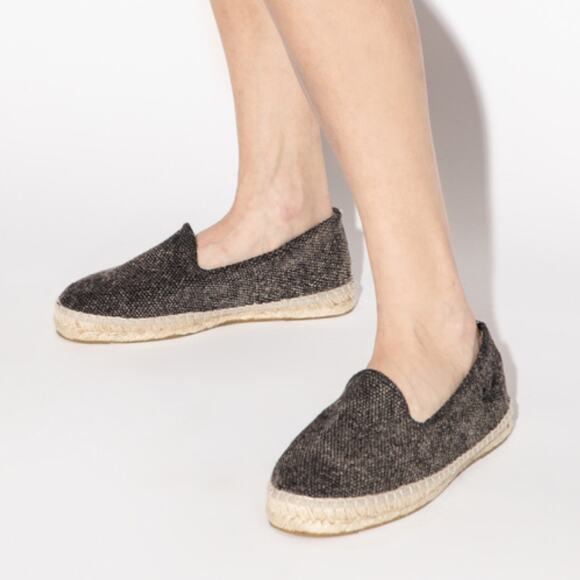 Manebi Double Sole Black Beige Two Tone Slip On Platform Espadrilles Flat Shoes - Picture 2 of 10